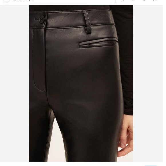NWT Rebecca Taylor Vegan Leather Trouser in Deep Port - Picture 3 of 11